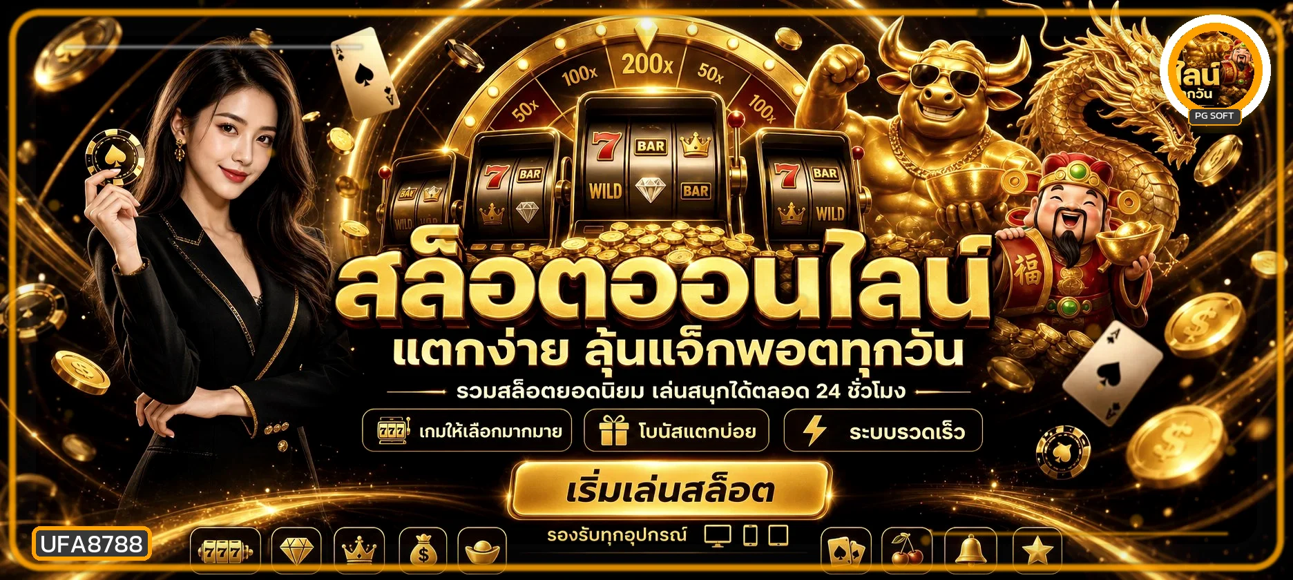 สล็อตออนไลน์ UFA8788 พร้อมตัวละครเกม PG Soft